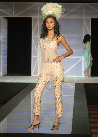 RD117 - Peach Silk Trouser Set